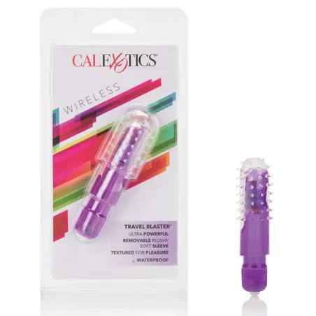 Waterproof Travel Vibrator with Removable Nubby Sleeve