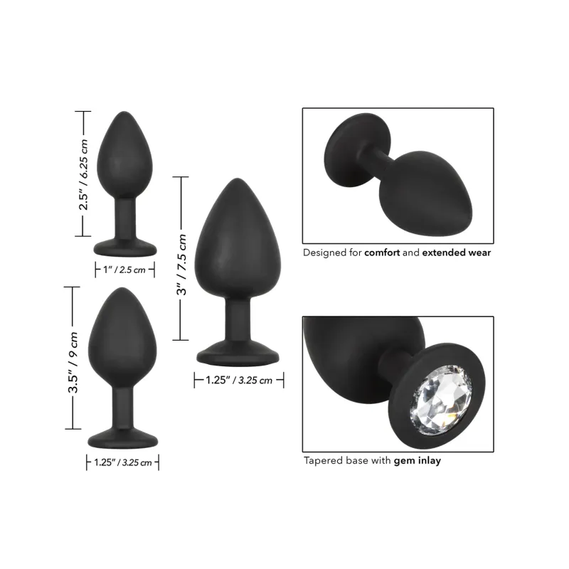 Silicone Gem Butt Plug Training Kit