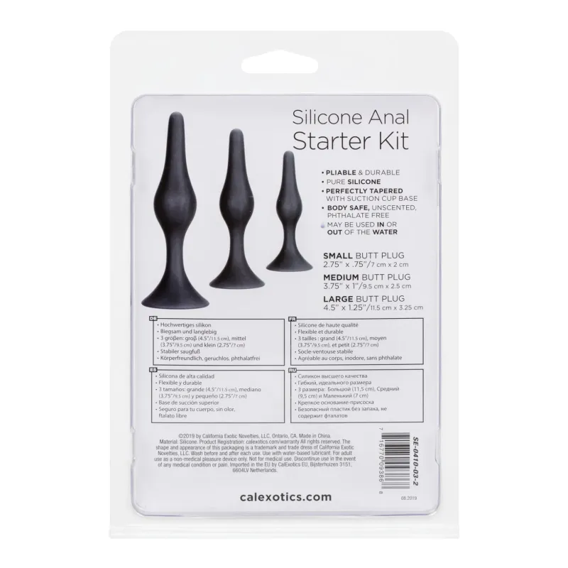 Silicone Anal Training Kit with Three Graduated Plugs