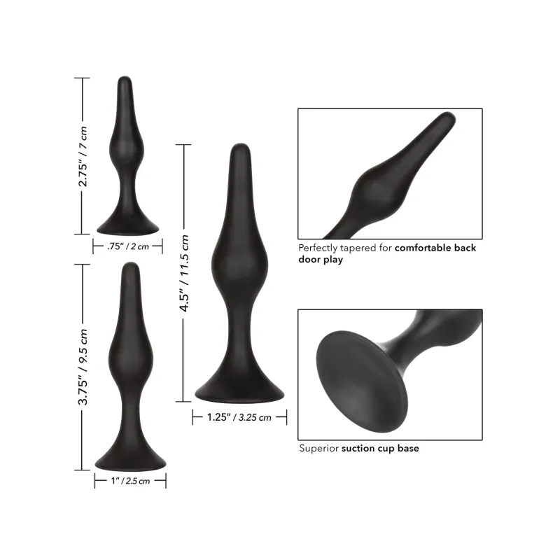 Silicone Anal Training Kit with Three Graduated Plugs