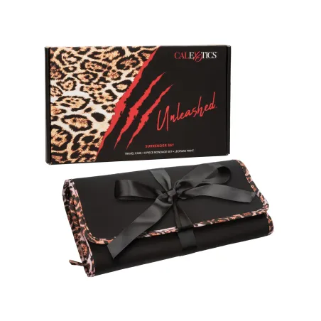 Animal Print Bondage Set with Spreader Bar and Travel Case