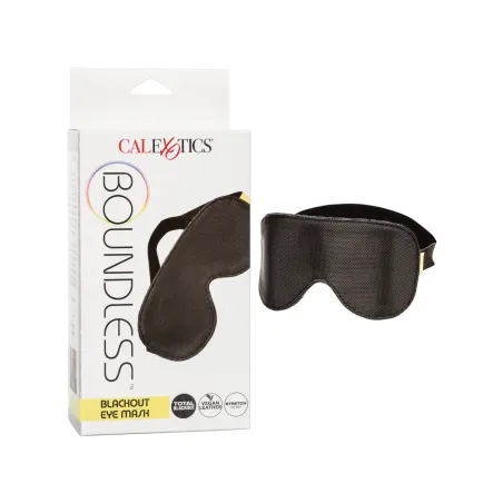 Blackout Blindfold Eye Mask with Padded PU Vegan Leather