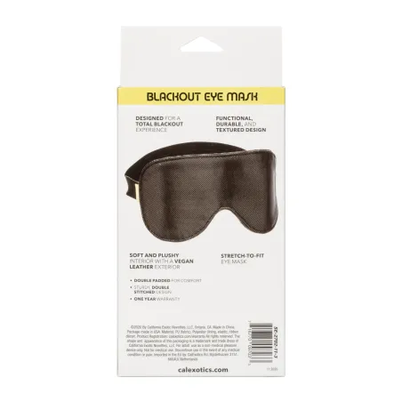 Blackout Blindfold Eye Mask with Padded PU Vegan Leather