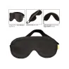 Blackout Blindfold Eye Mask with Padded PU Vegan Leather