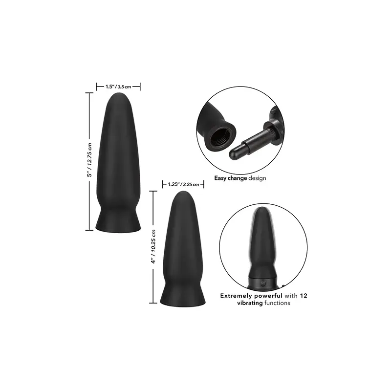 Eclipse Interchangeable Anal Probe Set with Dual Attachments