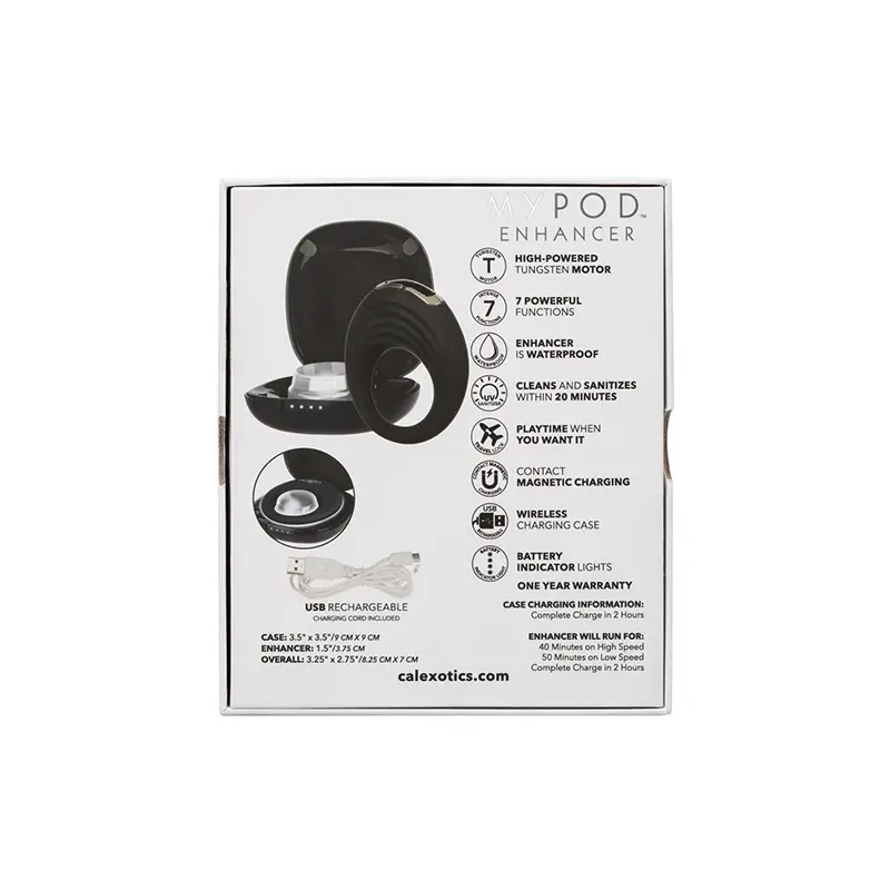 My Pod Vibrating Penis Enhancer Ring with UV Charging Case