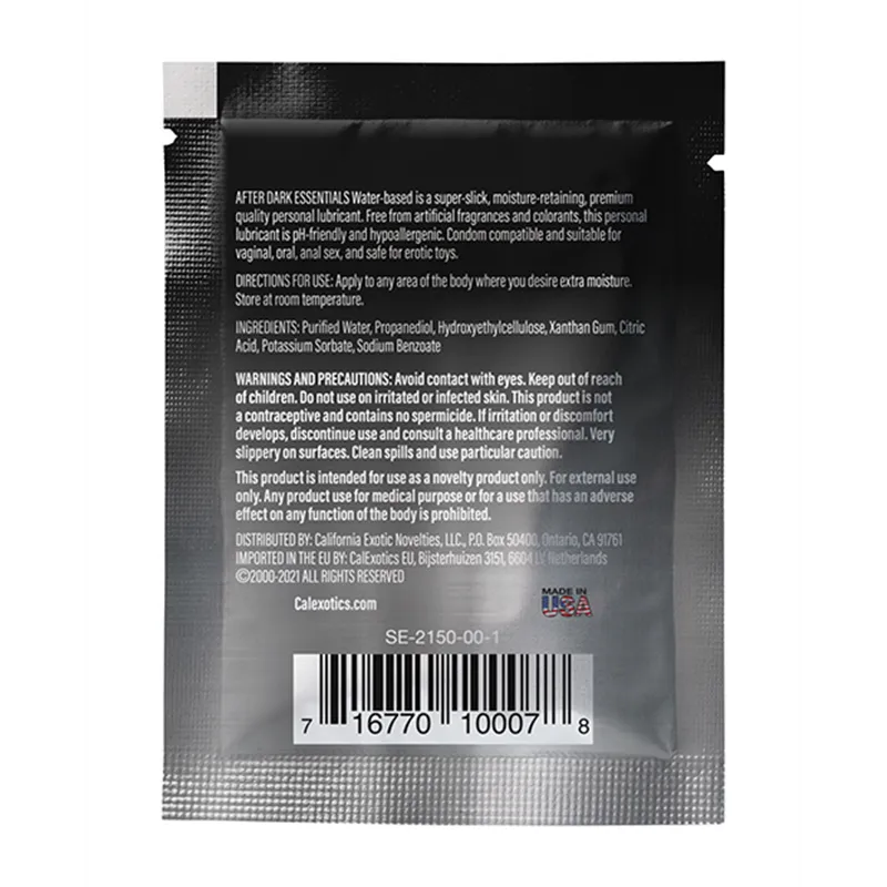 Water Based Personal Lubricant Sachet
