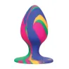 Tie Dye Silicone Butt Plug with Suction Cup Base