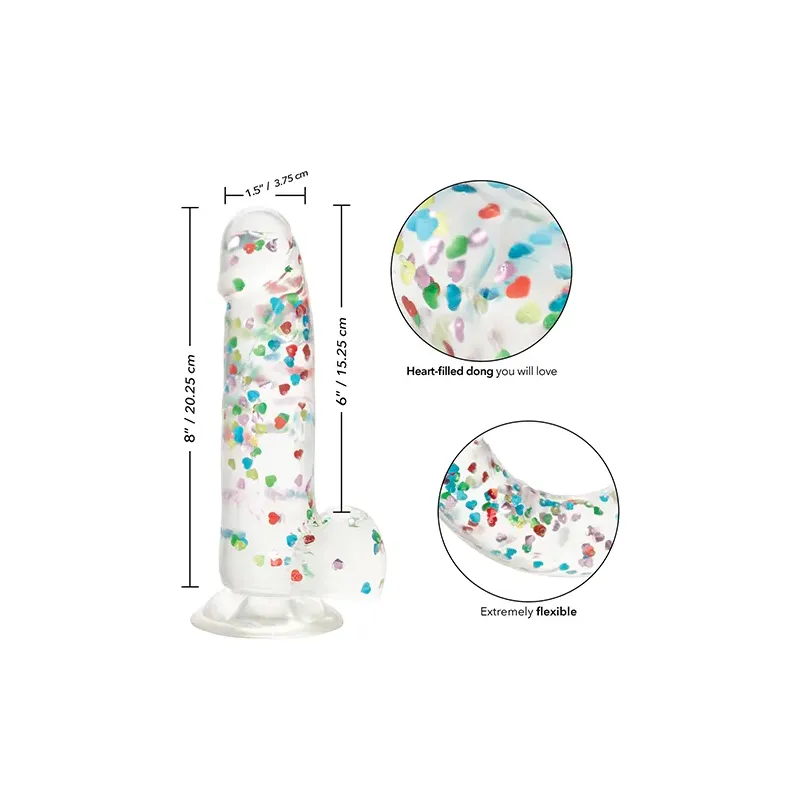Heart Confetti Suction Cup Dong