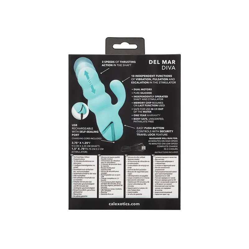 Del Mar Diva Rabbit Vibrator with Thrusting Shaft