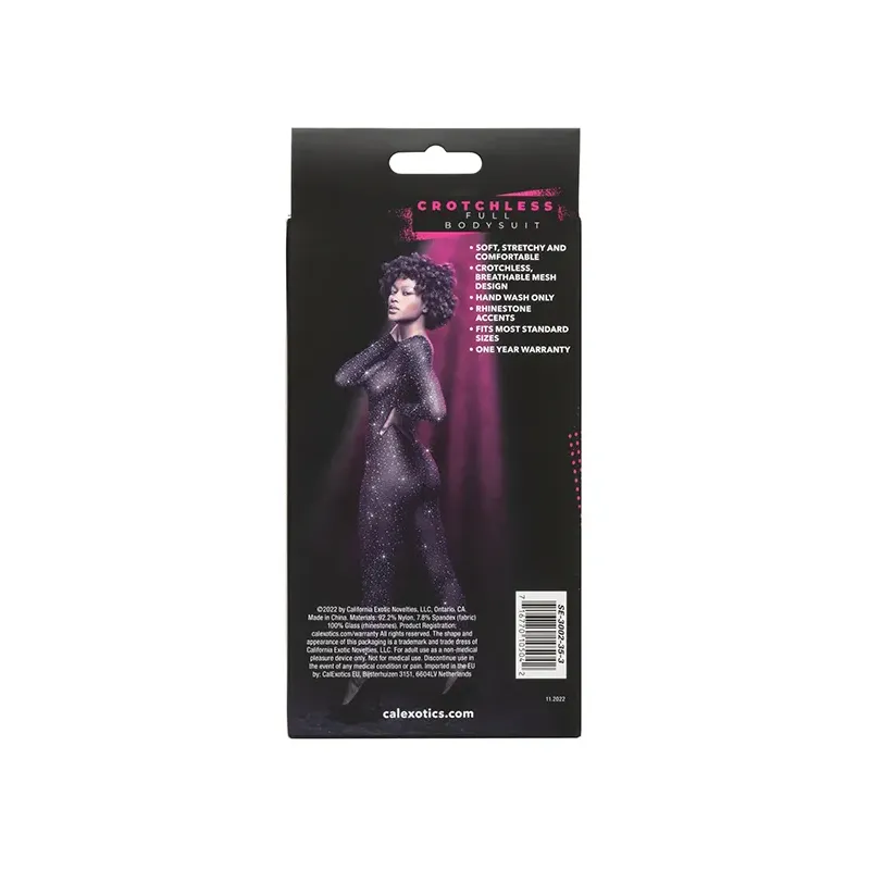 Radiance Crotchless Bodysuit with Rhinestones