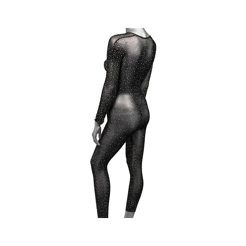 Radiance Crotchless Bodysuit with Rhinestones
