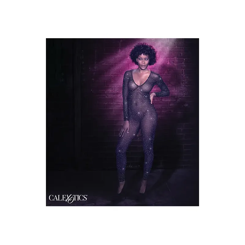 Radiance Crotchless Bodysuit with Rhinestones