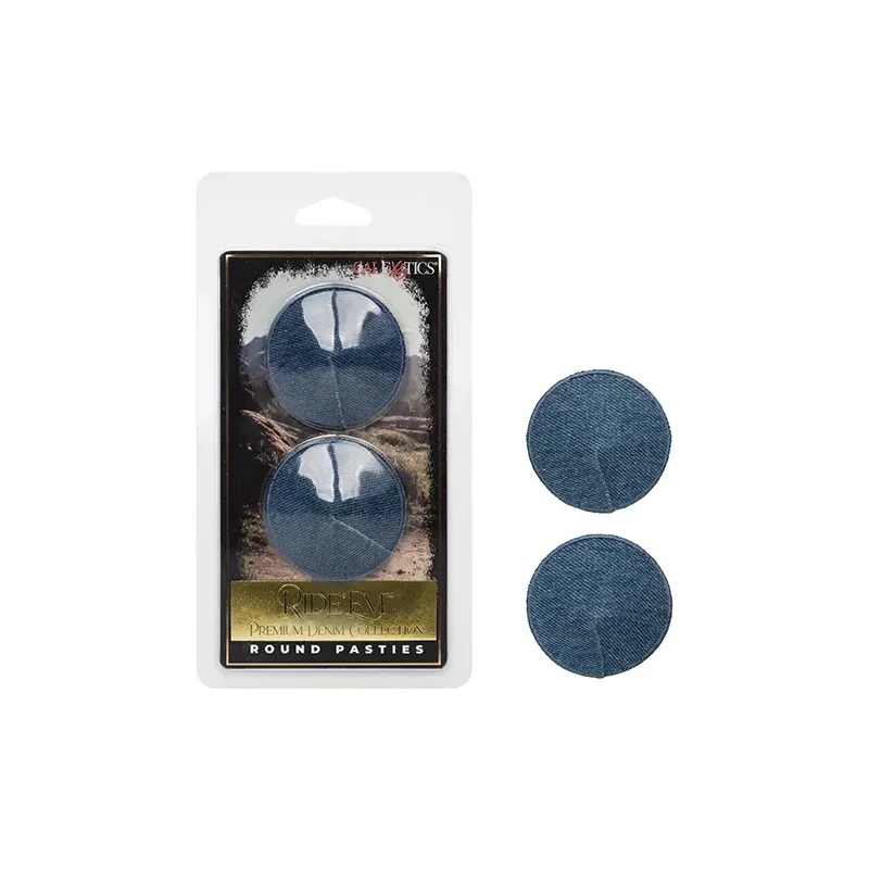 Round Denim Pasties with Peel and Stick Adhesive