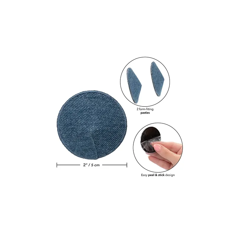 Round Denim Pasties with Peel and Stick Adhesive