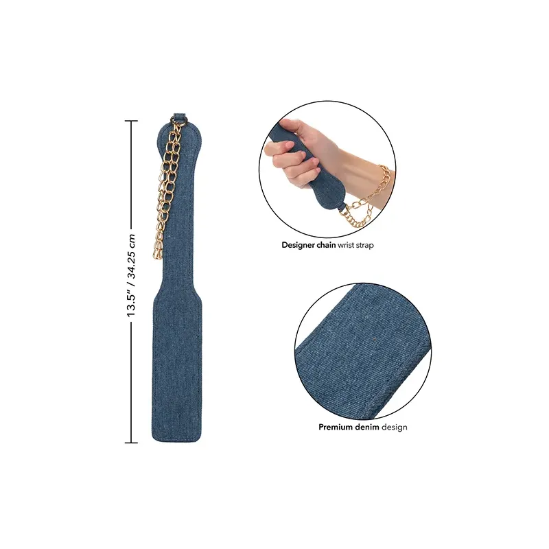 Denim Paddle with Chain Wrist Strap