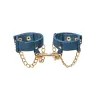 Denim Wrist Cuffs with D-Rings and Chain
