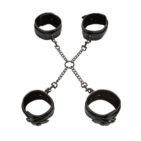 Hog Tie Set with Adjustable Cuffs and Swivel D-Rings