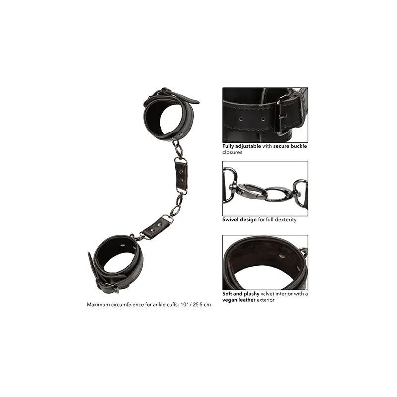 Euphoria Collection Ankle Cuffs with Swivel D-Rings