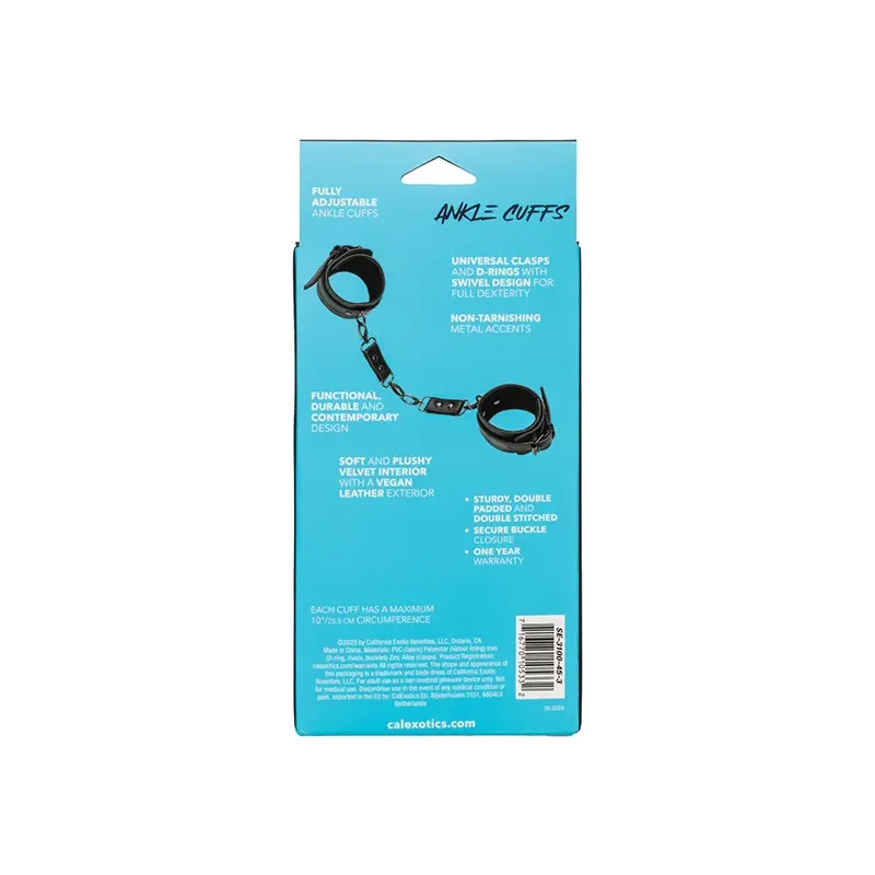 Euphoria Collection Ankle Cuffs with Swivel D-Rings