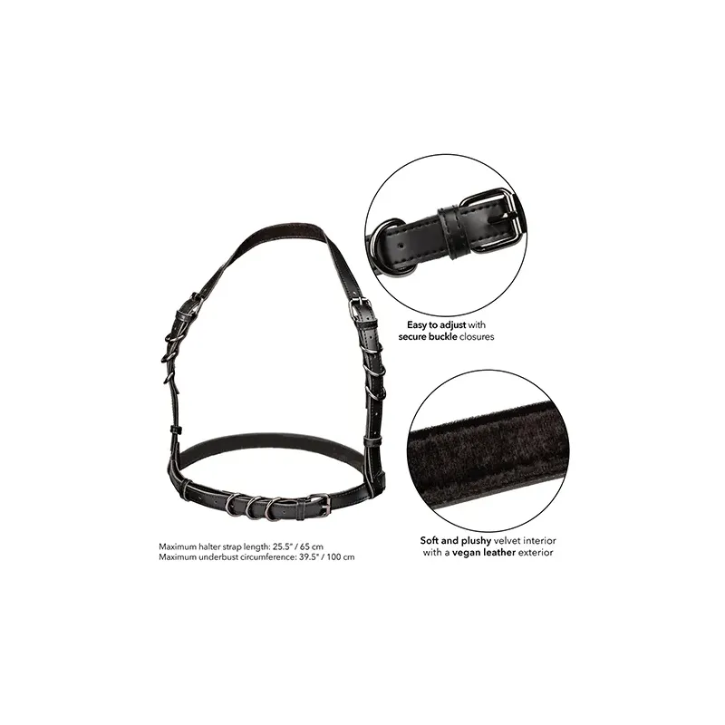 Halter Buckle Body Harness in Black