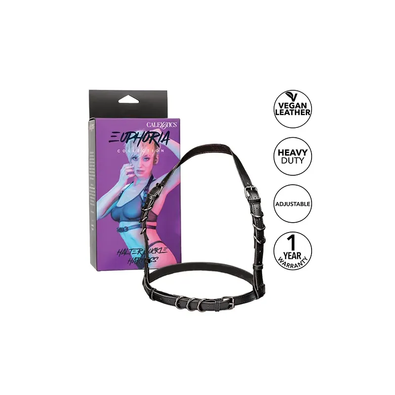 Halter Buckle Body Harness in Black
