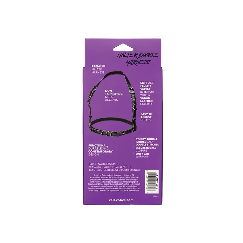 Halter Buckle Body Harness in Black