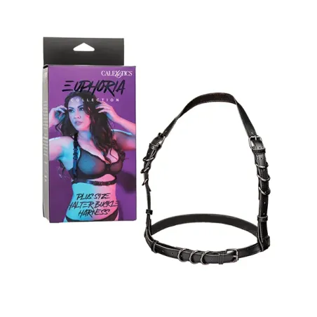 Plus Size Halter Buckle Harness with Velvet Interior