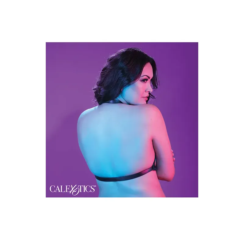 Plus Size Halter Buckle Harness with Velvet Interior