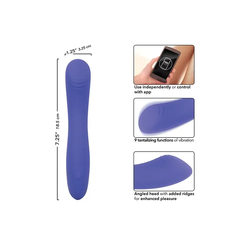App-Controlled Contoured G-Spot Vibrator with Ridged Head