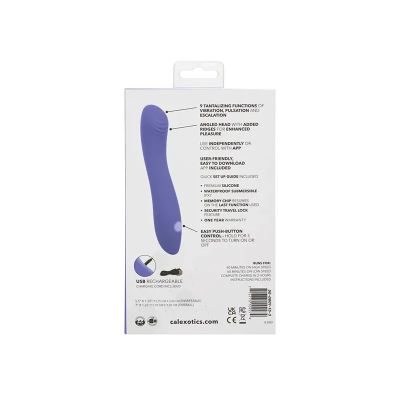 App-Controlled Contoured G-Spot Vibrator with Ridged Head