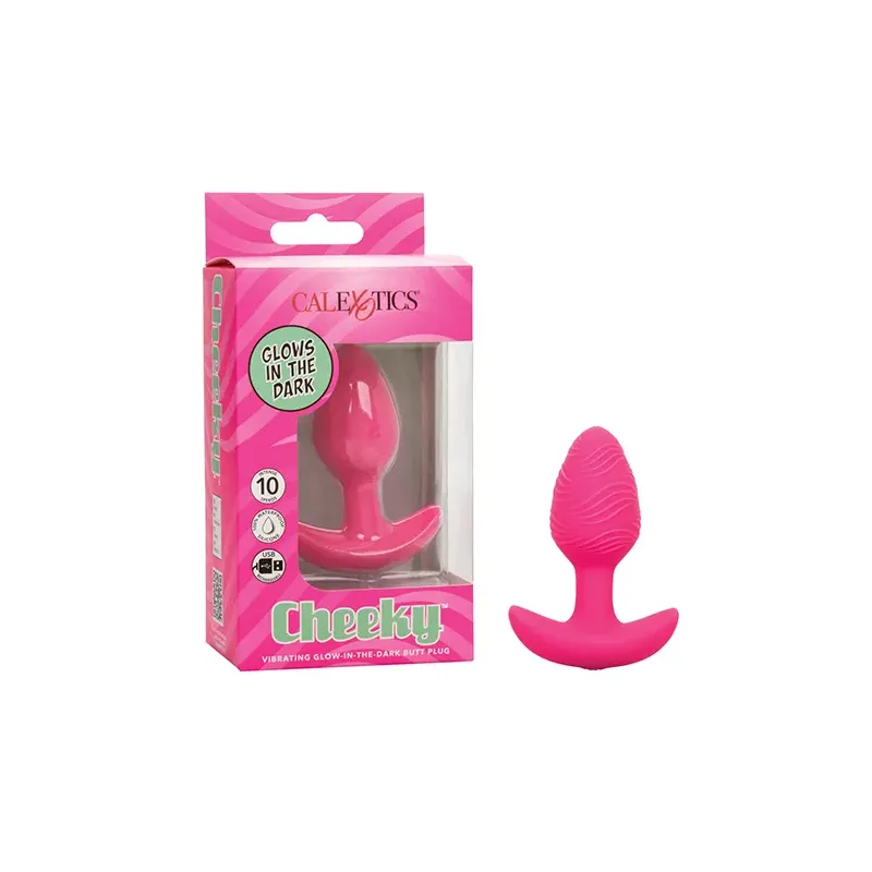 Glow in the Dark Vibrating Butt Plug with Textured Silicone