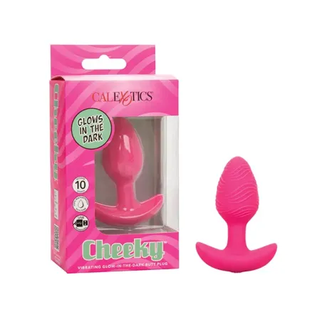Glow in the Dark Vibrating Butt Plug with Textured Silicone