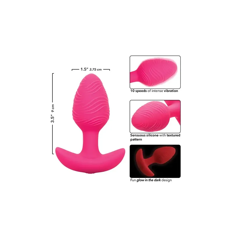 Glow in the Dark Vibrating Butt Plug with Textured Silicone