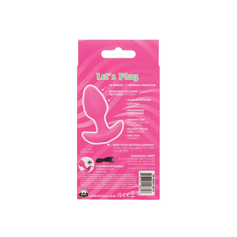 Glow in the Dark Vibrating Butt Plug with Textured Silicone