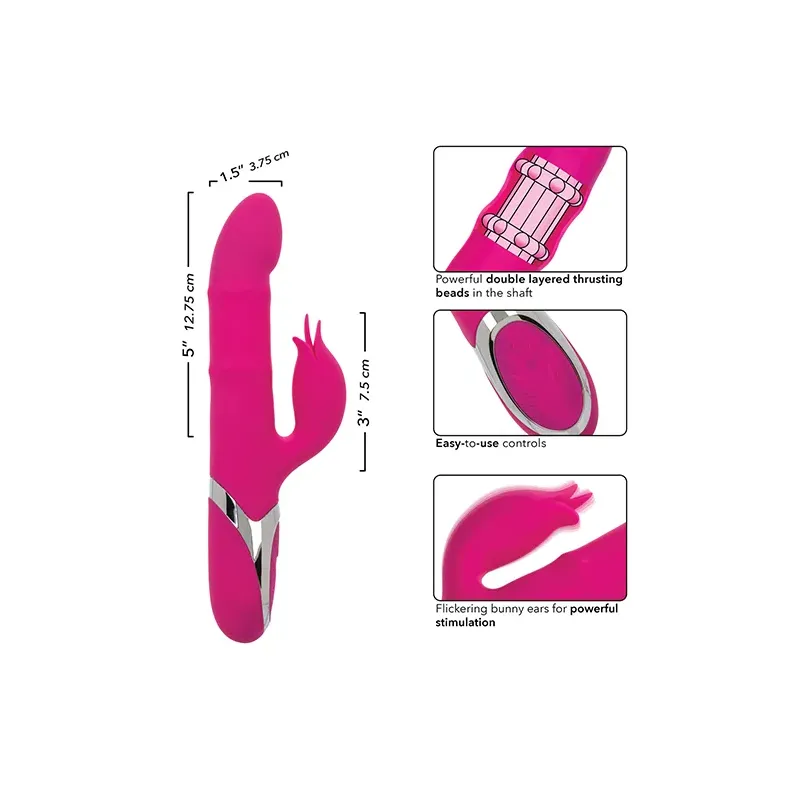 Dual Stimulator Rabbit Vibrator with Beaded Shaft