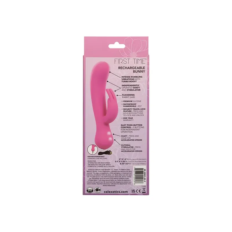 First Time Rechargeable Rabbit Vibrator in Pink
