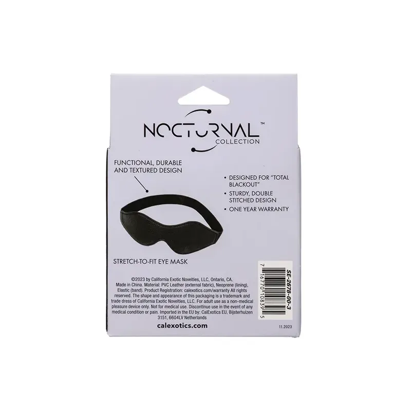 Nocturnal Collection Stretch Blindfold in Black