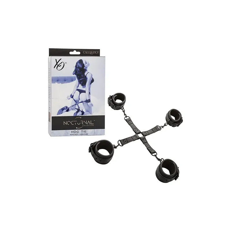 Adjustable Hog Tie with Swivel D-Ring Cuffs