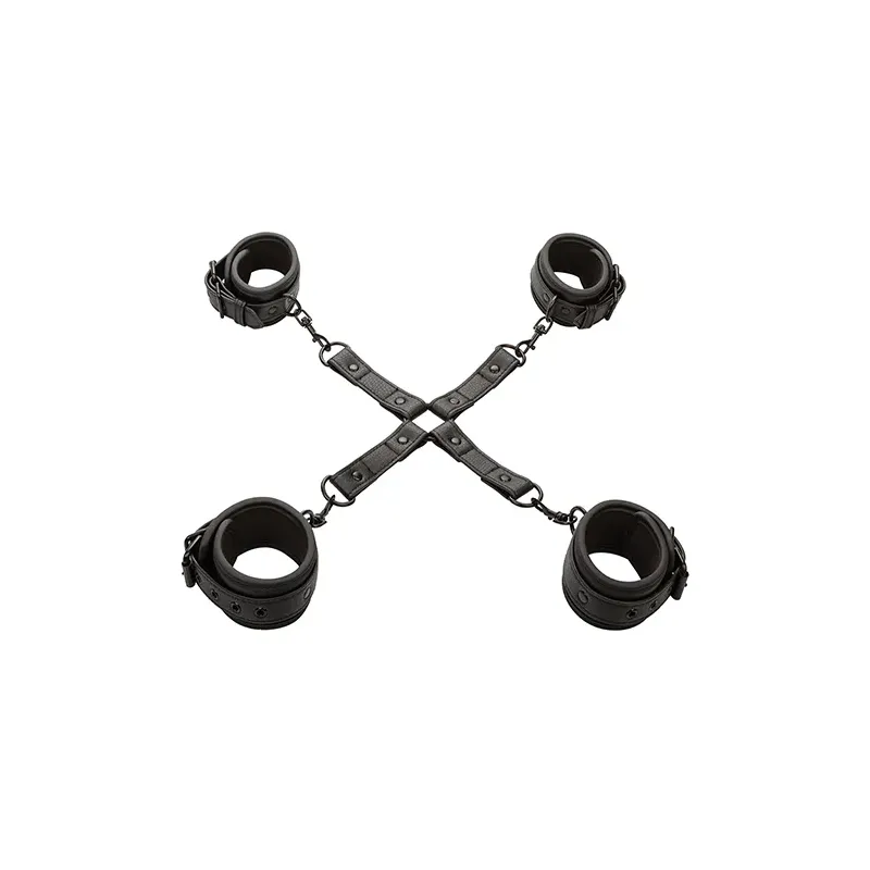 Adjustable Hog Tie with Swivel D-Ring Cuffs