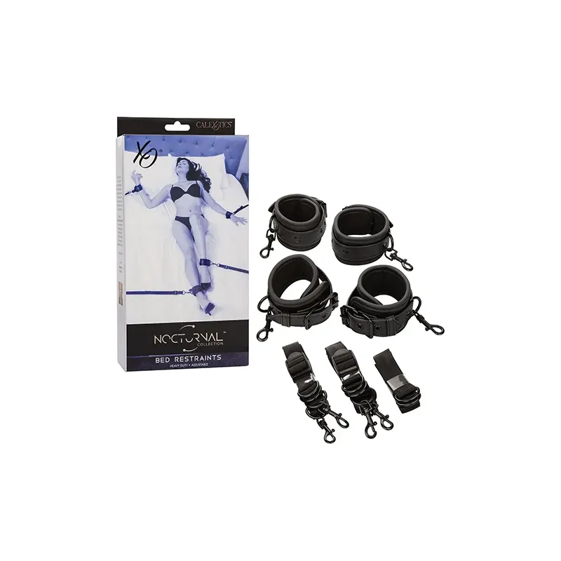 Nocturnal Collection Adjustable Bed Restraints with Cuffs