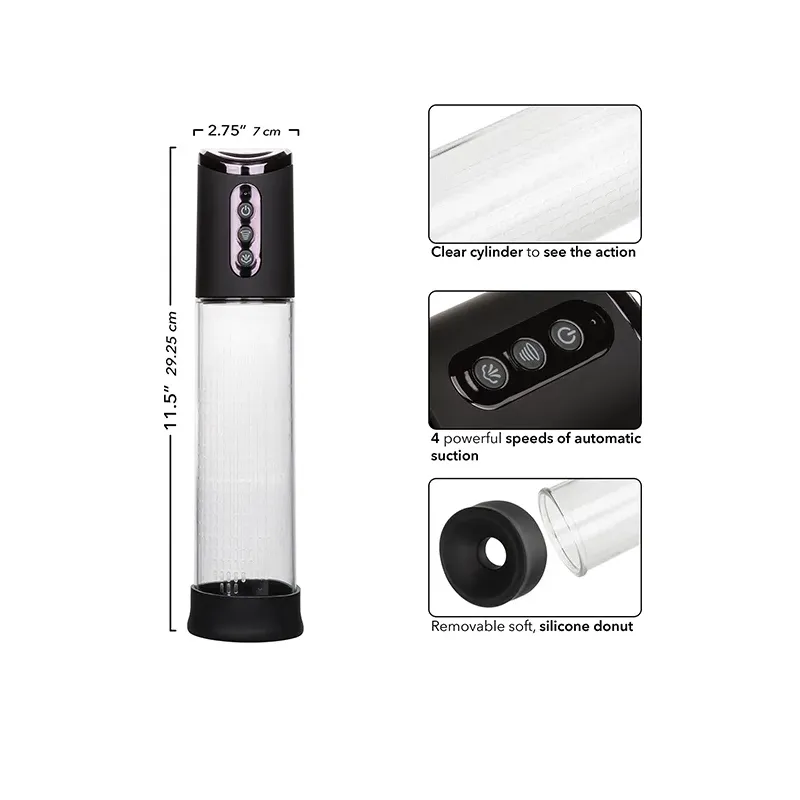 Peak Silicone Rechargeable Penis Pump with Four Suction Speeds