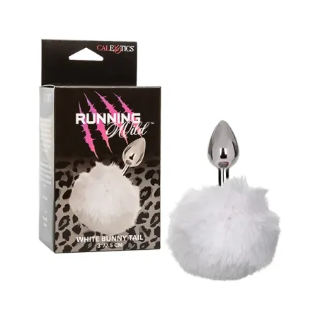 White Bunny Tail Butt Plug with Fluffy Tail