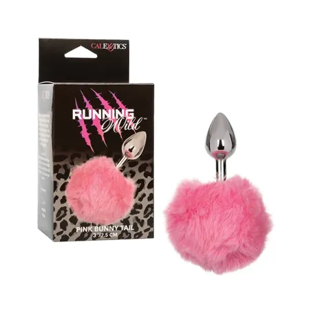 Pink Bunny Tail Butt Plug with Fluffy Tail