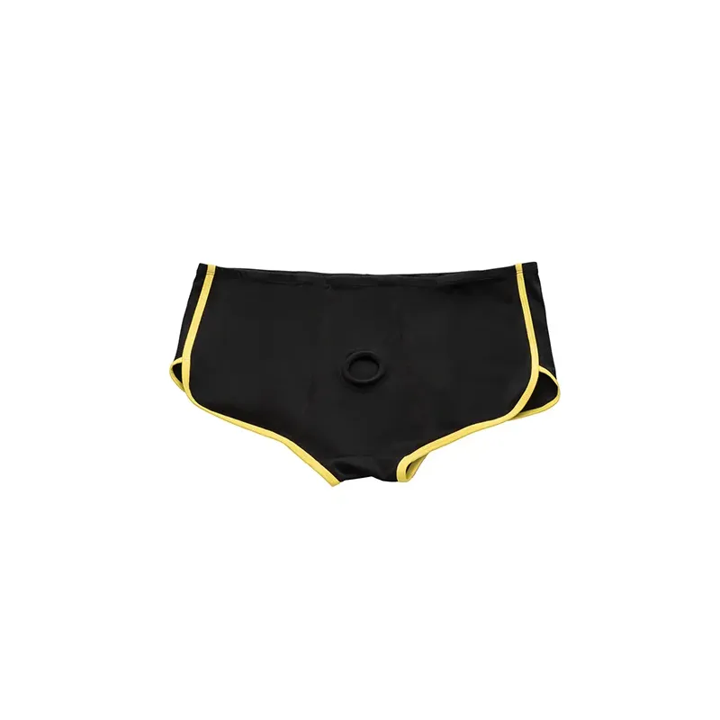 Boundless Boxer Brief Harness with O-Ring, Black and Yellow