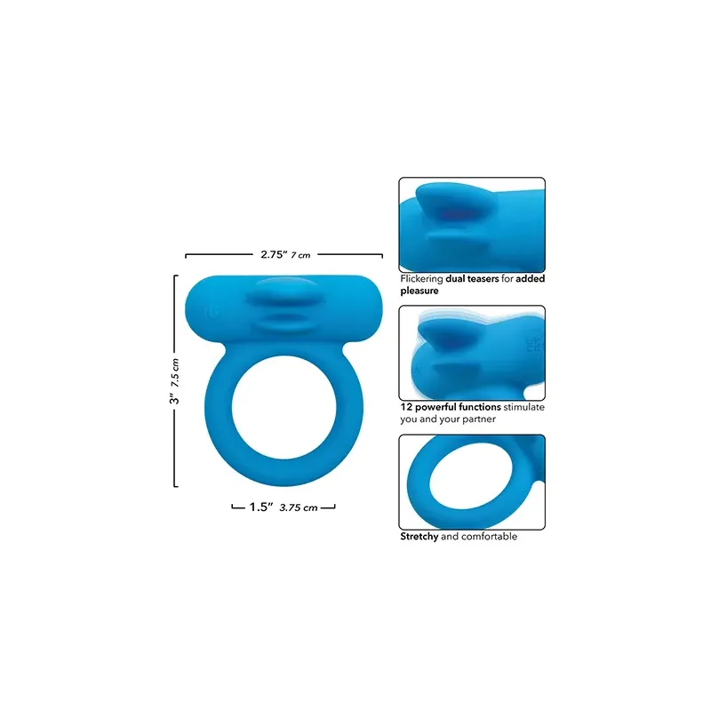 Couples Vibrating Enhancer with Flickering Dual Teasers