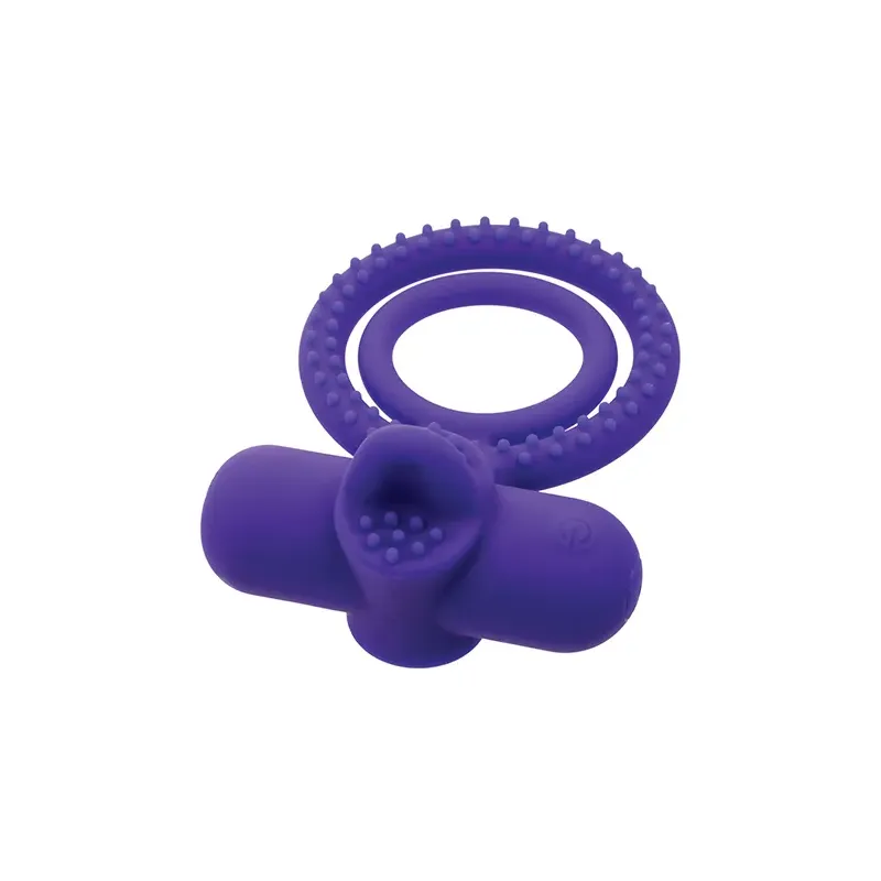 Silicone Rechargeable Couples Vibrator with Flickering Tongue
