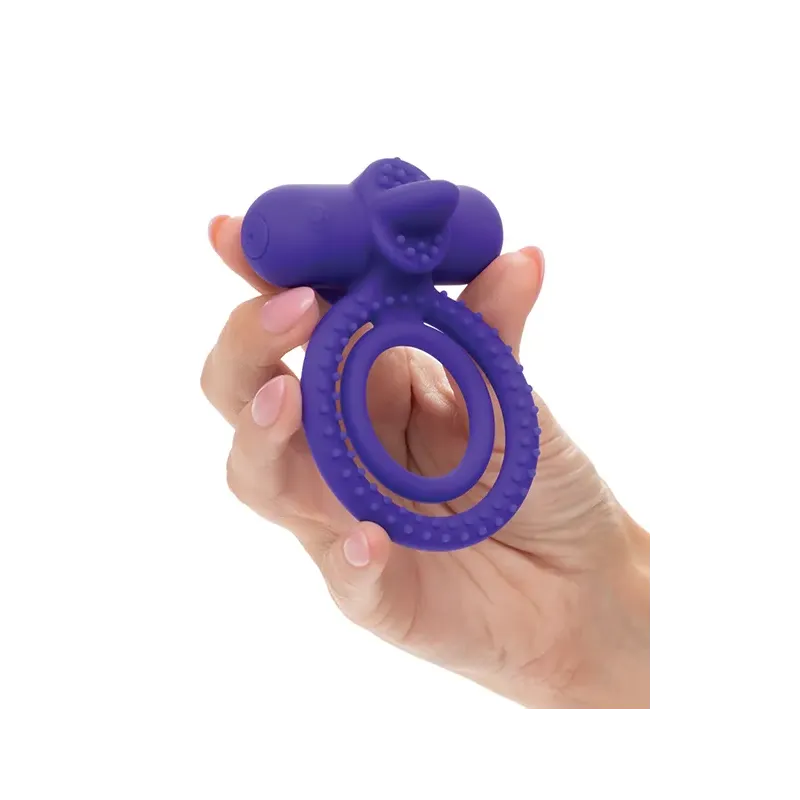 Silicone Rechargeable Couples Vibrator with Flickering Tongue