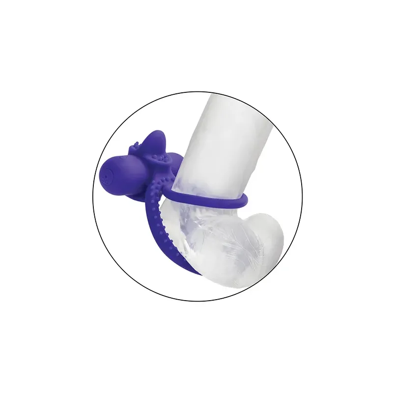Silicone Rechargeable Couples Vibrator with Flickering Tongue