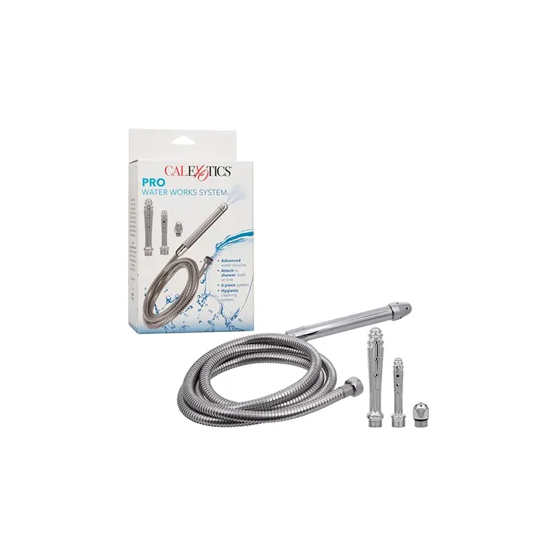 Stainless Steel Anal Douche System with 4 Spray Attachments